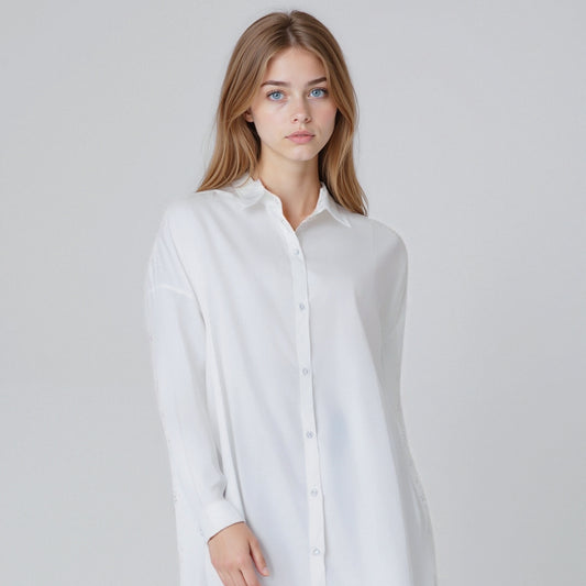 Luna Silk – Sexy Shirt-Style Satin Sleepwear