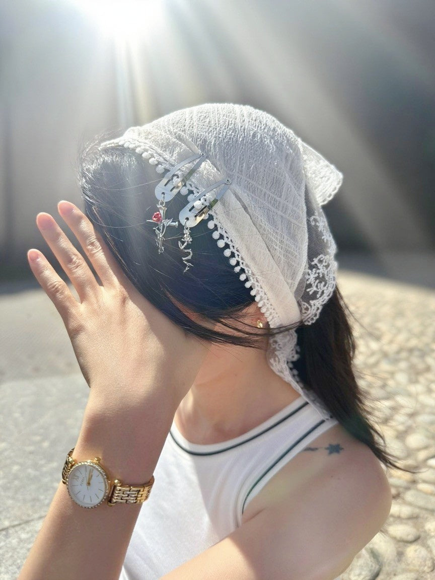 Gothic Rose & Cross Metal Hair Clip Set – Vintage Flower Hair Accessories for Women, Trendy Punk Style Barrettes