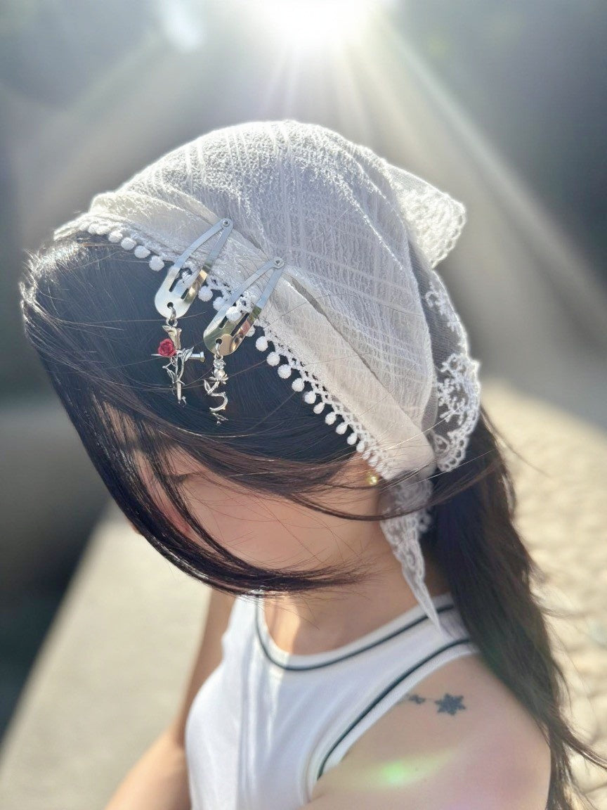 Gothic Rose & Cross Metal Hair Clip Set – Vintage Flower Hair Accessories for Women, Trendy Punk Style Barrettes