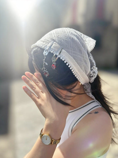 Gothic Red Rose & Heart Metal Hair Clip Set – Vintage Punk Hair Accessories for Women