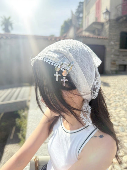 Trendy Cross Metal Hair Clip Set – Pink & White Hair Accessories for Women | Everyday Fashion Barrettes