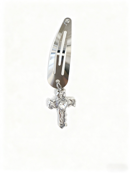 Trendy Cross Metal Hair Clip Set – Pink & White Hair Accessories for Women | Everyday Fashion Barrettes