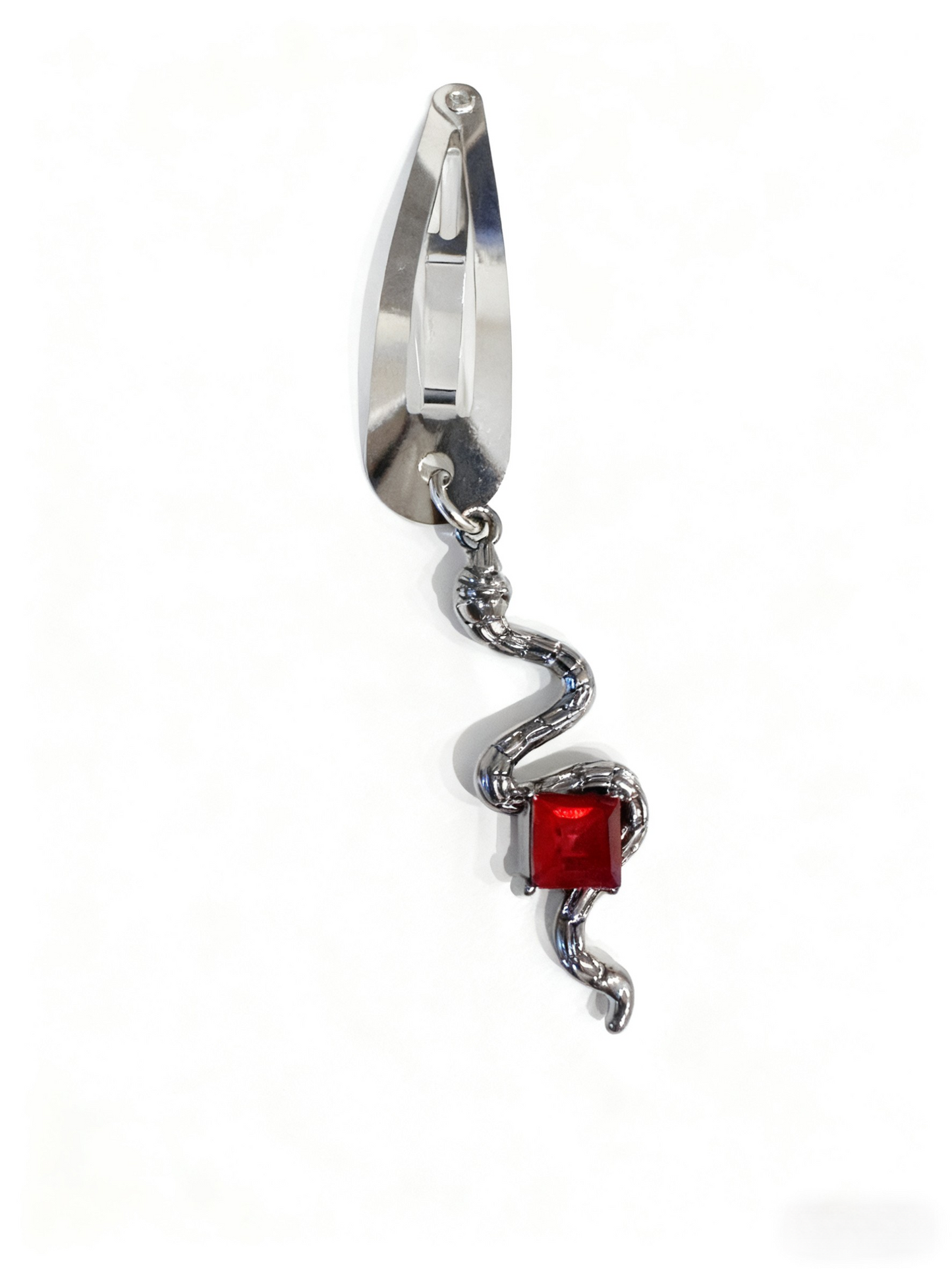 Gothic Metal Hair Clip Set – Red Rhinestone Snake & Black Star Hair Accessories for Women | Vintage Punk Hairpins