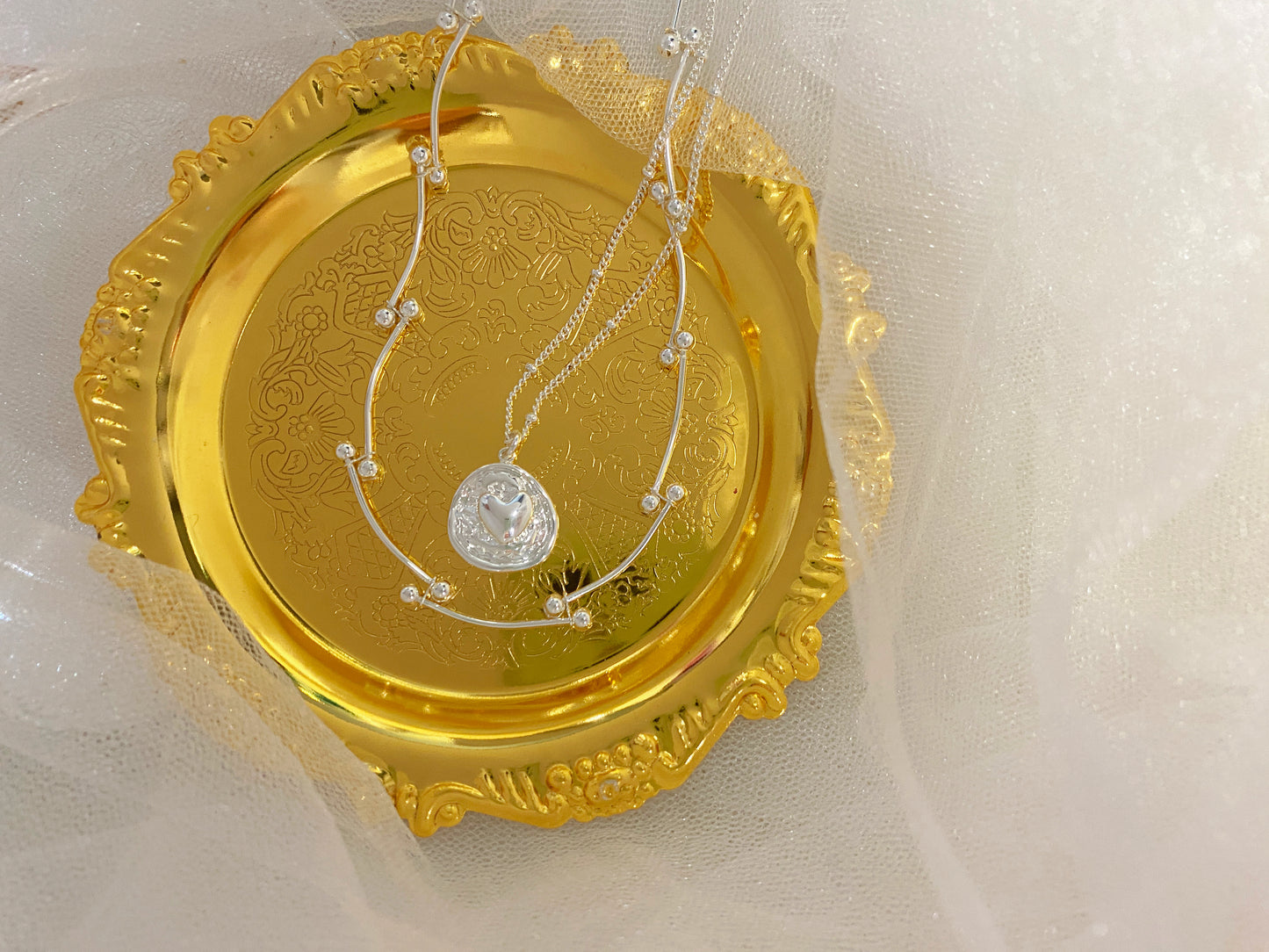 Silver Layered Double Chain Necklace – Elegant & Minimalist Design